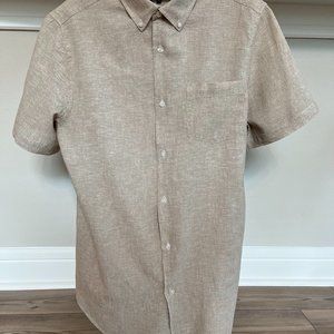 Five Four Linen Cotton Short Sleeve Shirt Size M